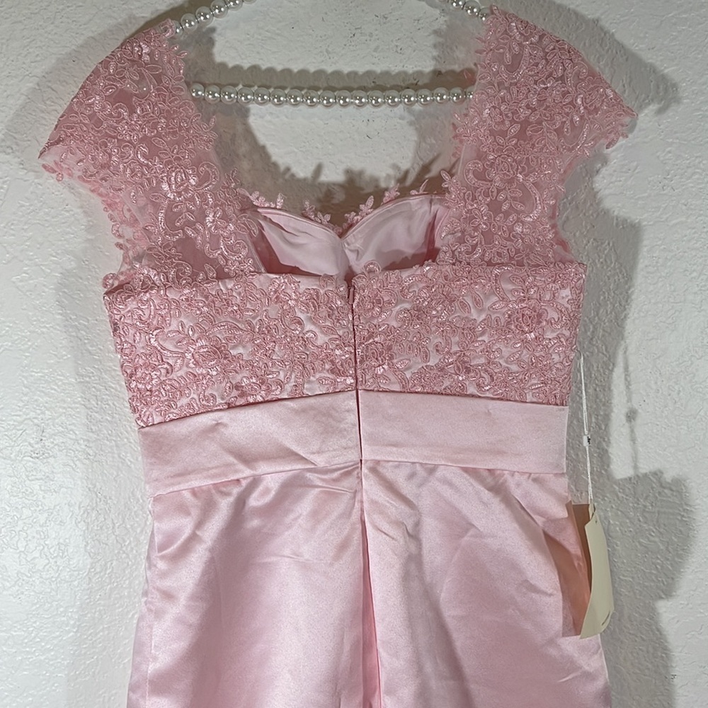LANTING BRIDE Two Piece Sexy V-Neck Floral Embroidery Satin Knee Length New 10 - Picture 10 of 16